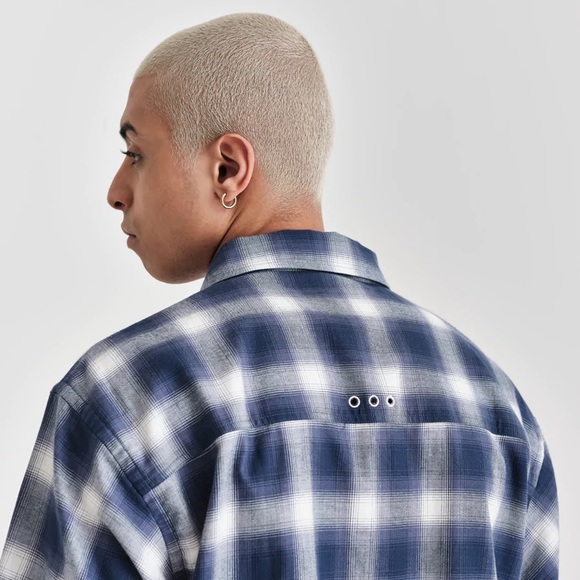 Hayhill Shirt Navy Ombre Check Wax London - Picture 4 of 6